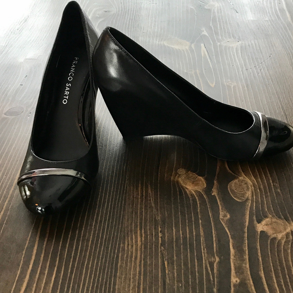 Franco Sarto Black Wedges
